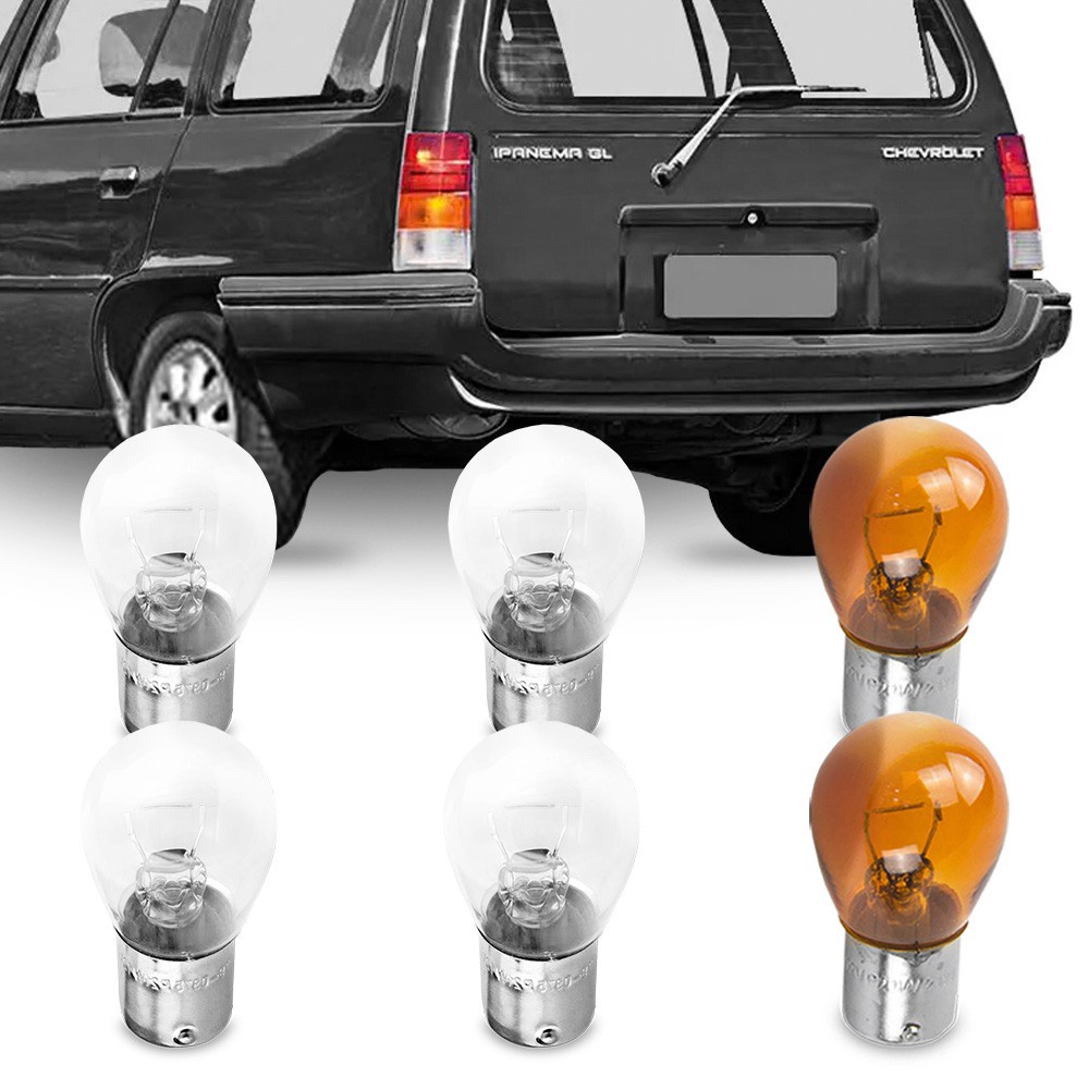 Jogo 6 Lampadas Comum Para Lanterna Traseira Ipanema 1989 1990 1991 1992 1993 1994 1995 1996 1997
