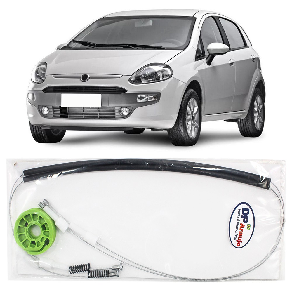 Kit Reparo Maquina Vidro Eletrico Punto 2008 09 10 11 12 13 14 15 16 2017 Cabo Traseira