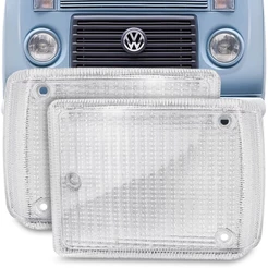 Par Lente da Lanterna Dianteira Kombi Clipper 1976 A 2014 Pisca Seta Cristal