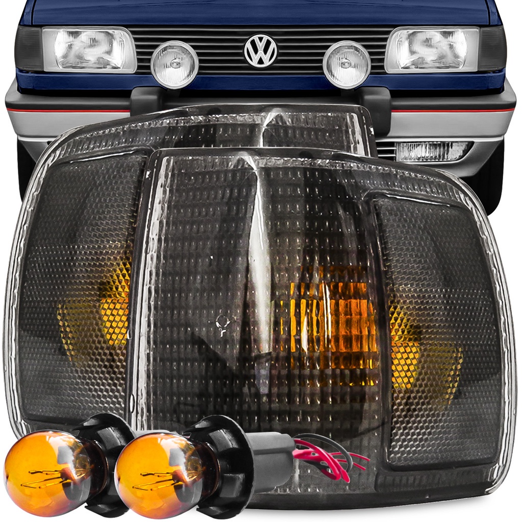Kit Lanterna Pisca Gol Parati Saveiro Voyage 1991 A 1994 Fume Encaixe Arteb + Soquete Lampada 2 Polos Meia Luz na Seta