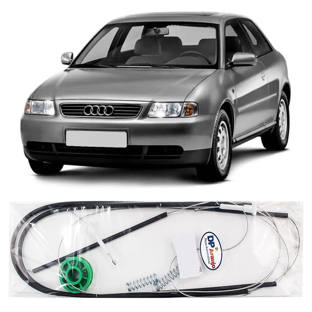 Kit Reparo Maquina Vidro Eletrico Audi A3 1998 1999 2000 2001 2002 2003 2004 2 Portas Cabo Dianteira