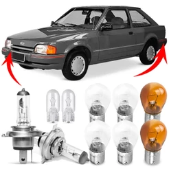 Kit Lampada Para Farol e Lanterna Traseira Escort 1987 1988 1989 1990 1991 1992 Comum Halogena Jogo