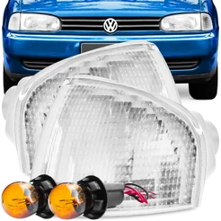 Kit Lanterna Pisca Gol Parati Saveiro Bola G2 1995 A 1999 Cristal Encaixe Cibie + Soquete Lampada 2 Polos Meia Luz Seta