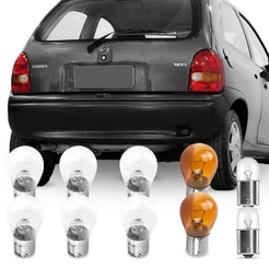 Jogo 10 Lampadas Comum Para Lanterna Traseira Corsa Wind 1994 95 96 97 98 1999