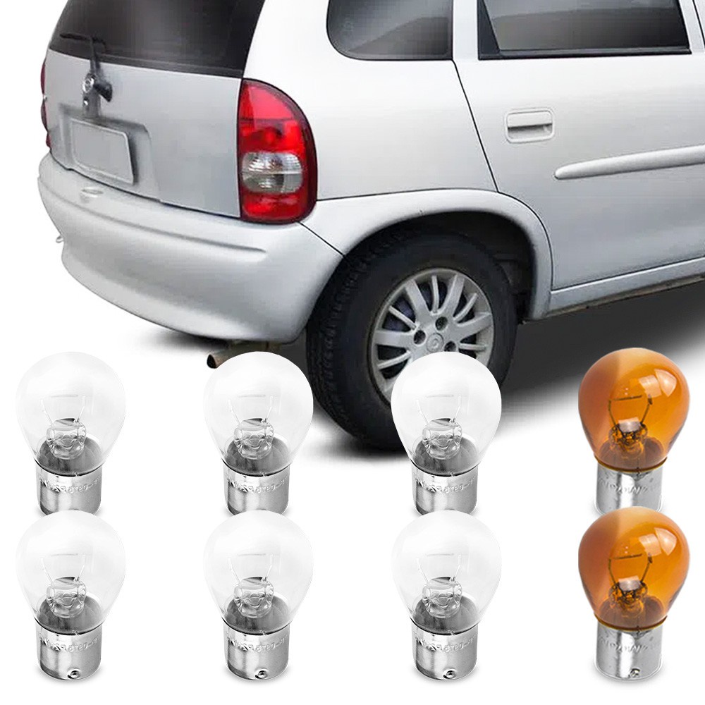Jogo 8 Lampadas Comum Para Lanterna Traseira Corsa Wagon Pick-up 1994 95 96 97 98 1999