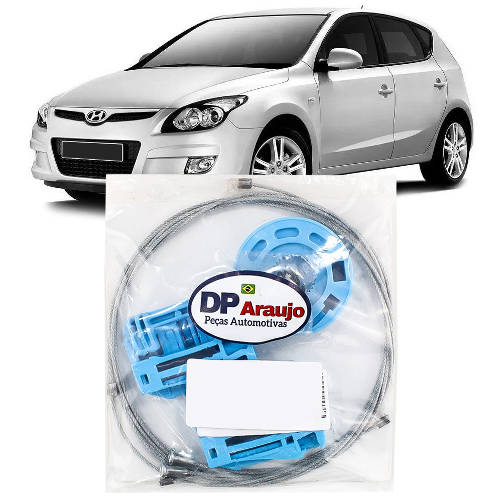 Kit Reparo Maquina Vidro Eletrico Hyundai I30 2009 2010 2011 2012 Cabo Dianteiro Com Arraste