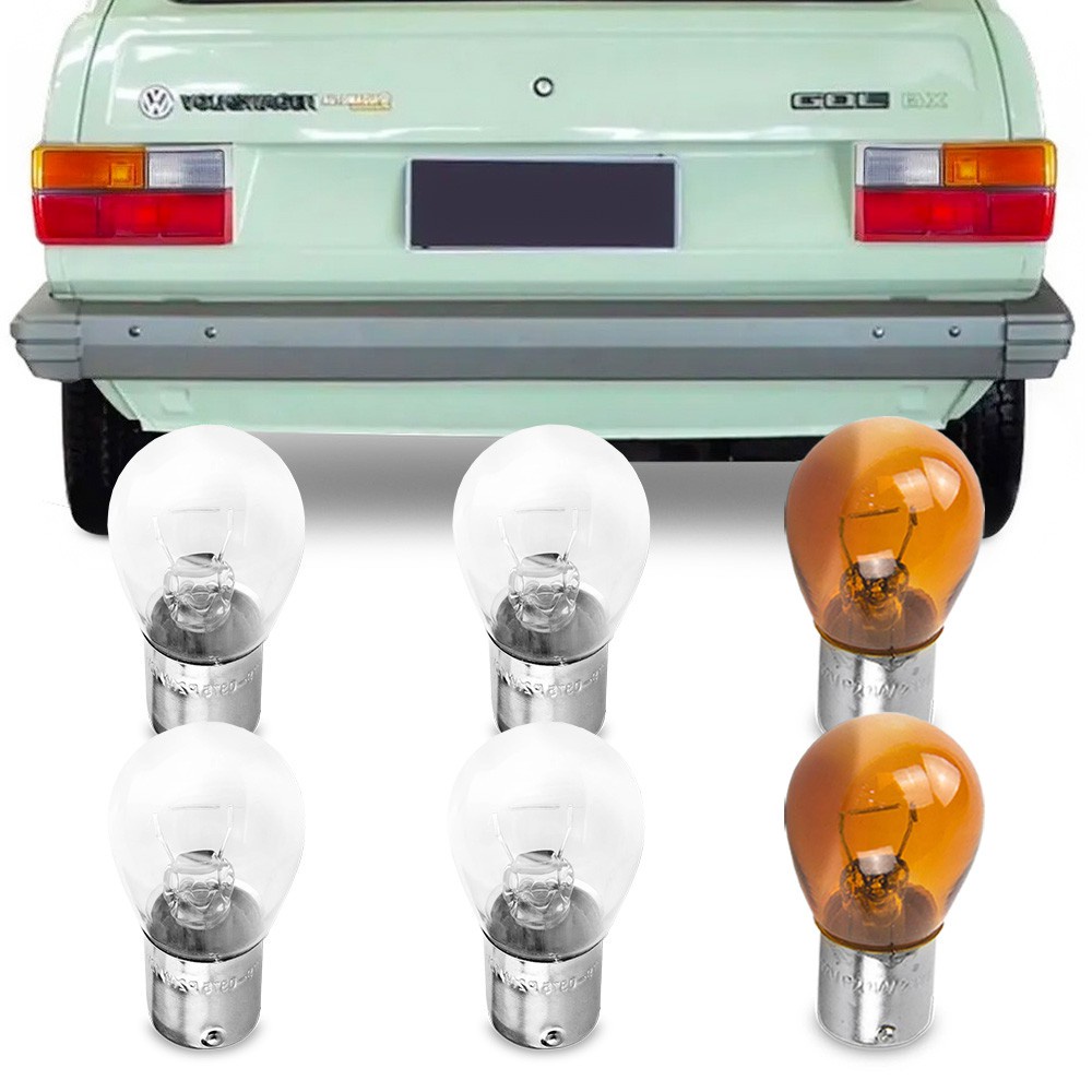 Jogo 6 Lampadas Comum Para Lanterna Traseira Gol Bx Gt 1980 1981 1982 1983 1984 1985 1986