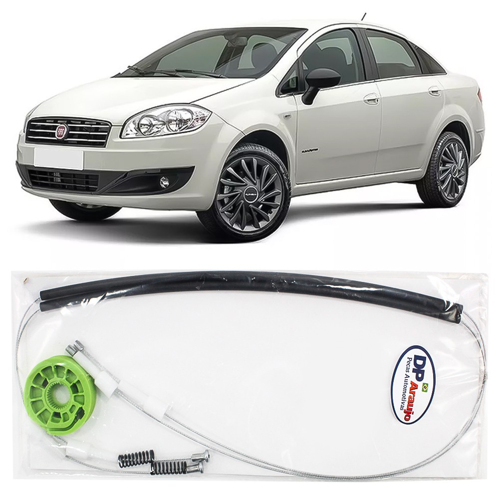 Kit Reparo Maquina Vidro Eletrico Linea 2009 10 11 12 13 14 15 2016 Cabo Traseira