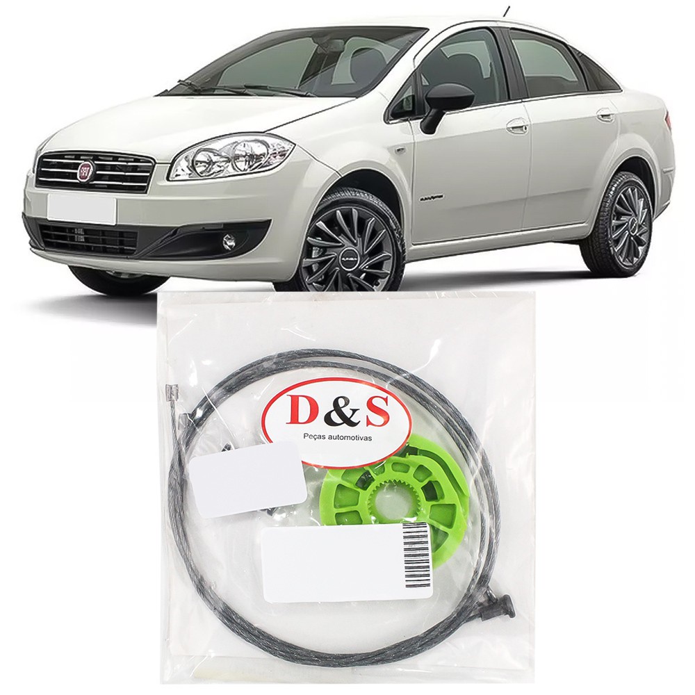 Kit Reparo Maquina Vidro Eletrico Linea 2009 2010 2011 2012 2013 2014 2015 2016 Cabo Dianteiro
