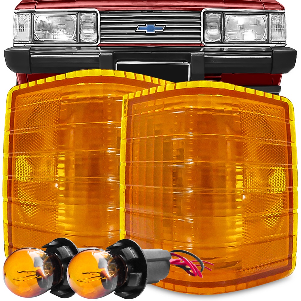 Kit Lanterna Diant Pisca Opala 1980 A 1987 Ambar + Soquete Lampada 2 Polos Meia Luz na Seta Conjugado