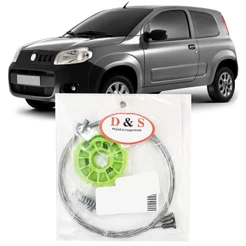 Kit Reparo Maquina Vidro Eletrico Uno Vivace 2010 2011 2012 2013 2014 2015 2016 Cabo Dianteiro