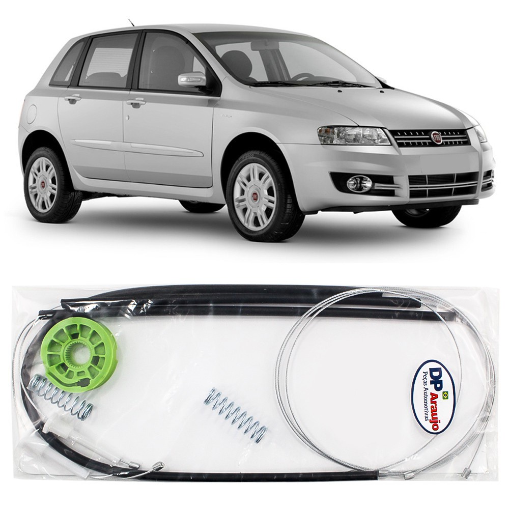 Kit Reparo Maquina Vidro Eletrico Fiat Stilo 2002 03 04 05 06 07 08 09 2010 Cabo Dianteiro
