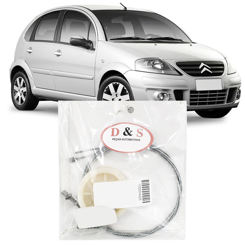 Kit Reparo Maquina Vidro Eletrico Citroen C3 2010 2011 2012 2013 Cabo Dianteiro