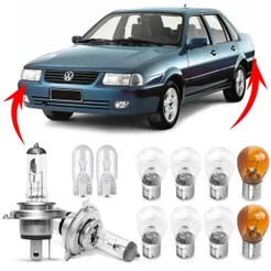 Kit Lampada Para Farol e Lanterna Traseira Santana 1999 00 01 02 03 04 05 2006 Comum Halogena Jogo