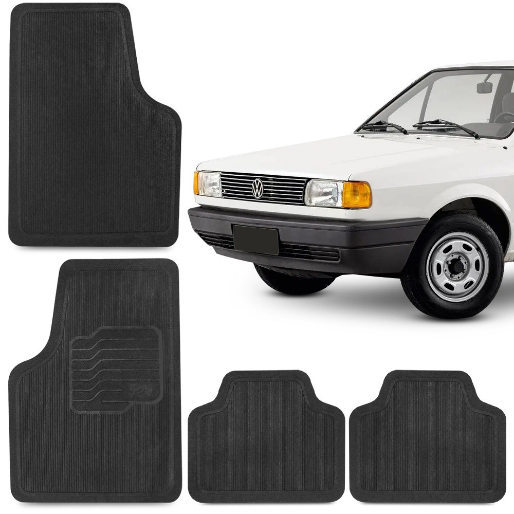 Jogo Tapete de Borracha Para Gol Quadrado G1 1980 A 1994 Volkswagen 100% Reciclavel 4 Peças