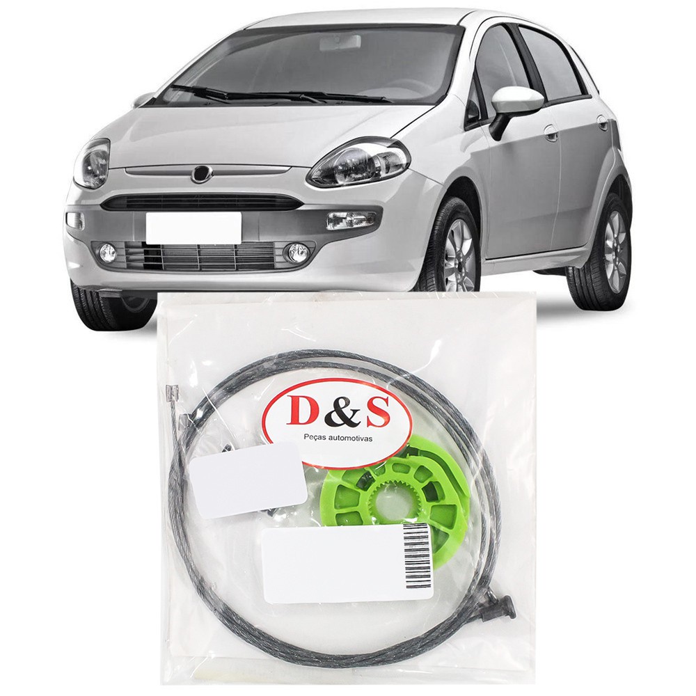 Kit Reparo Maquina Vidro Eletrico Punto 2008 2009 2010 2011 2012 2013 2014 2015 2016 2017 Cabo Dianteiro