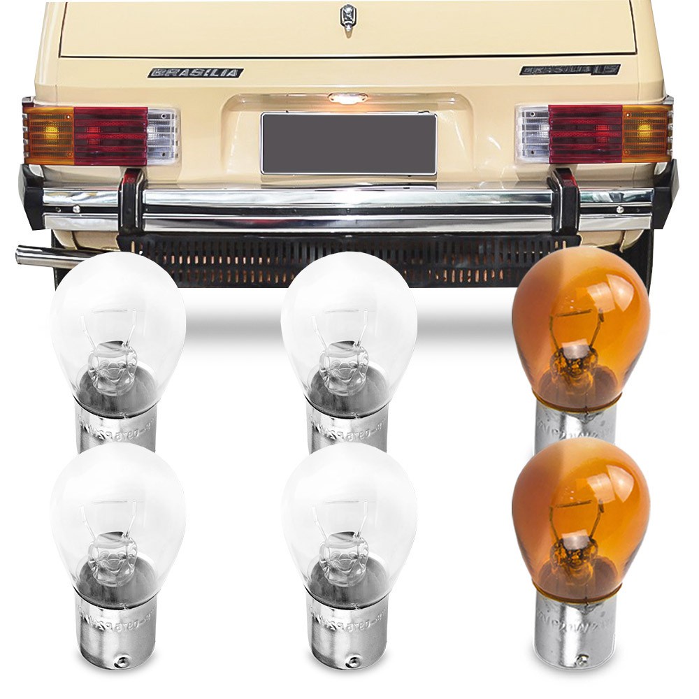 Jogo 6 Lampadas Comum Para Lanterna Traseira Brasilia 1978 1979 1980 1981