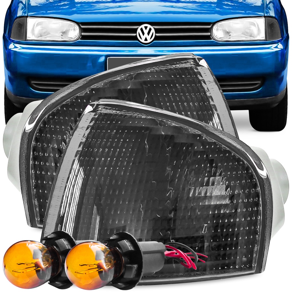 Kit Lanterna Diant Pisca Gol Parati Saveiro Bola G2 1995 A 1999 Fume Encaixe Cibie Soquete Lampada 2 Polos Meia Luz Seta