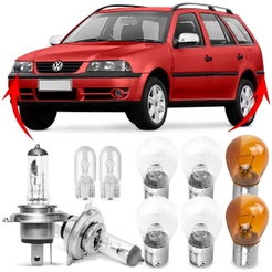 Kit Lampada Para Farol e Lanterna Traseira Parati G3 2003 2004 2005 Comum Halogena Jogo Foco Simples