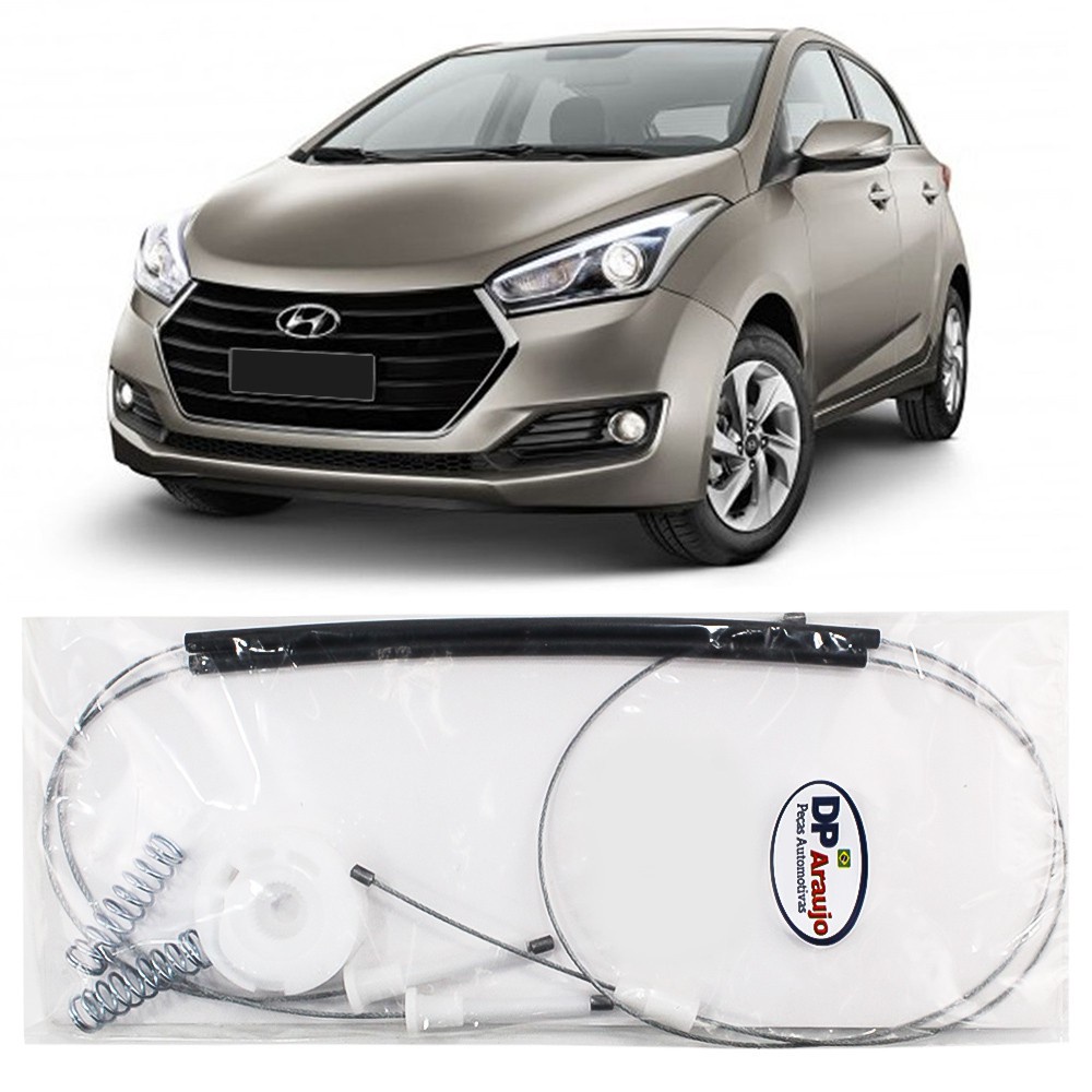 Kit Reparo Maquina Vidro Eletrico Hyundai Hb20 Hatch Hb20s 2012 2013 2014 2015 2016 Cabo Dianteiro