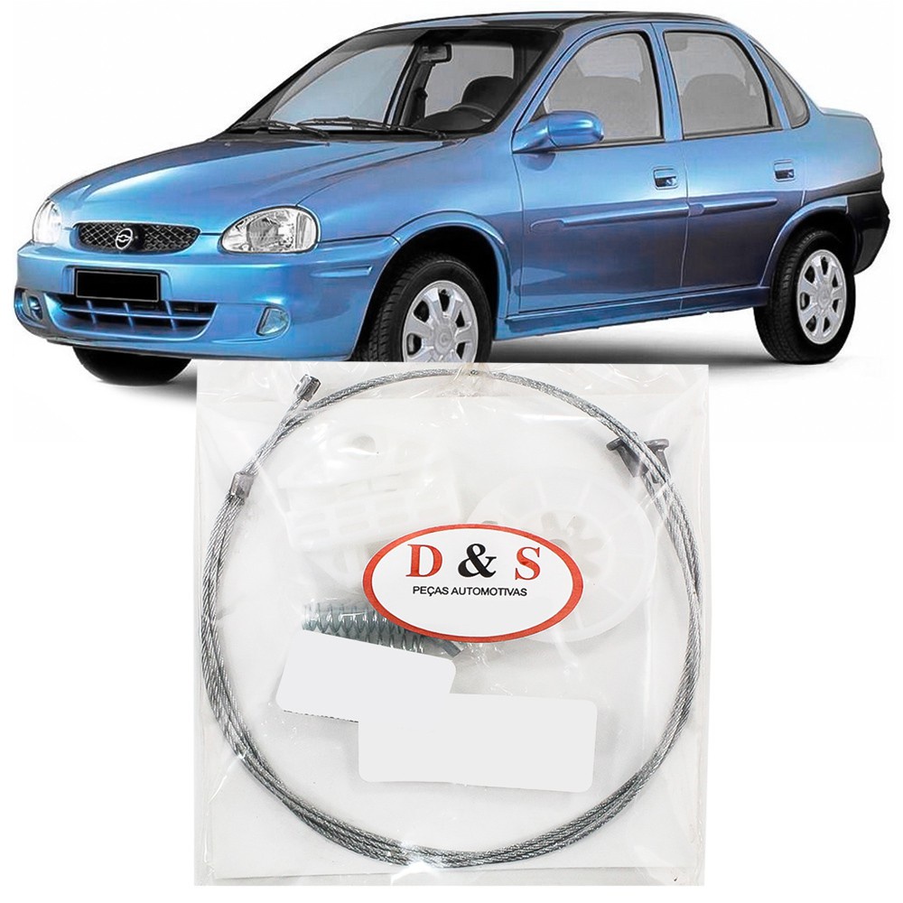 Kit Reparo Maquina Vidro Eletrico Corsa 1997 98 99 00 01 02 03 04 05 2006 Cabo Traseira Roldana 8 Estrias Com Arraste