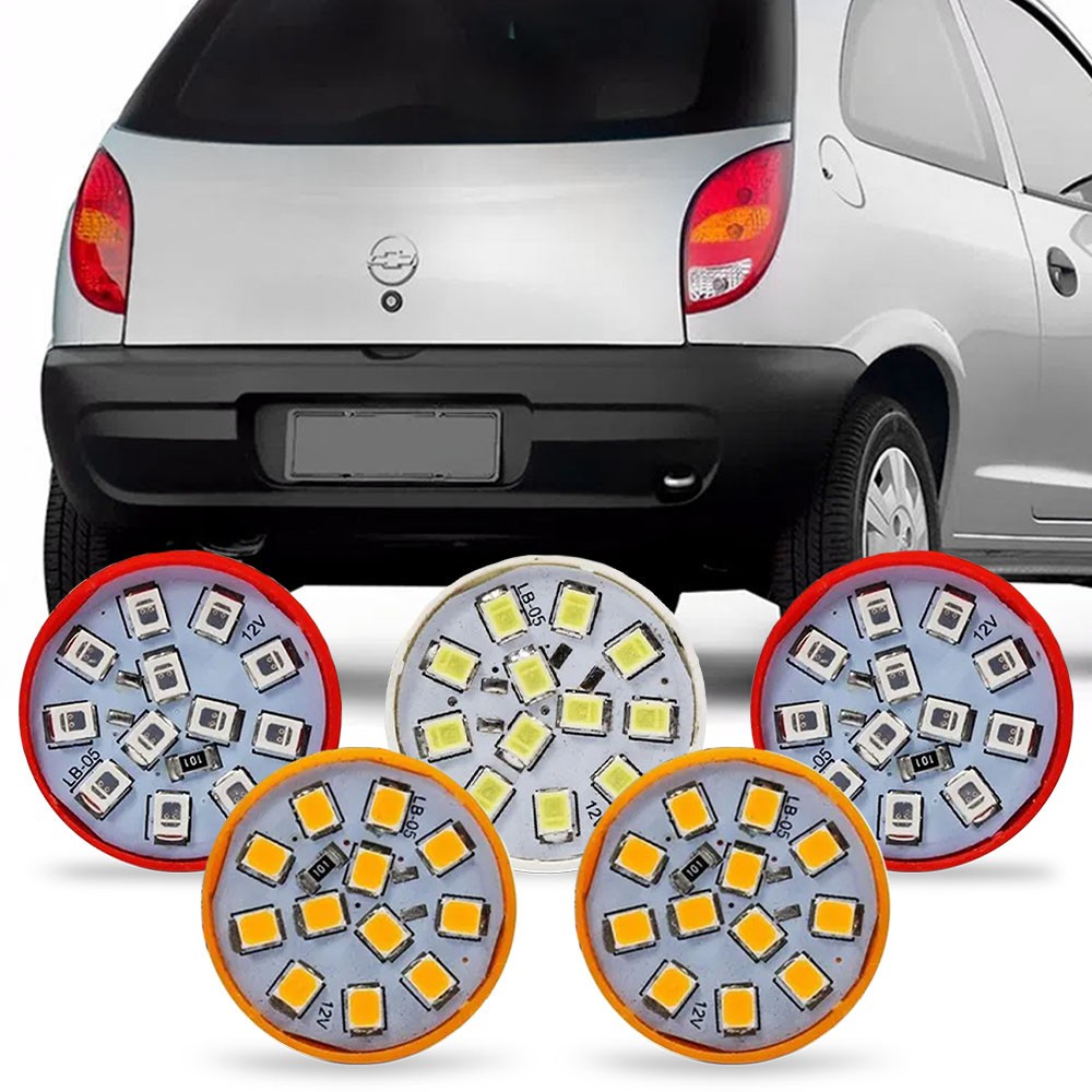 Kit 5 Lampadas de Led Para Lanterna Traseira Celta 1999 2000 2001 2002 2003 2004 2005 2006