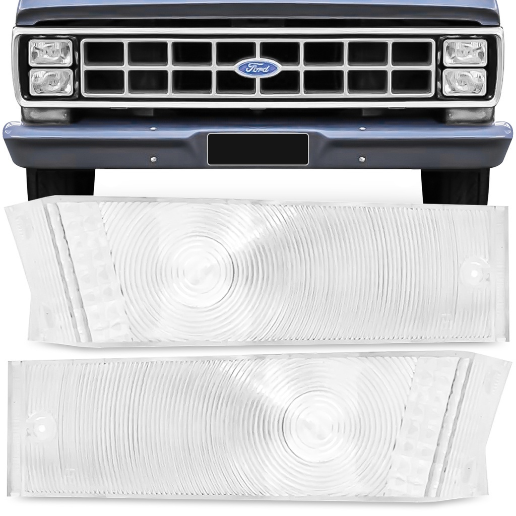 Par Lente Da Lanterna Dianteira F1000 F4000 1985 A 1991 Cristal