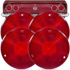 Kit 4 Lentes Da Lanterna Traseira Opala Caravan 1975 A 1979 Acrilica Rubi Reta
