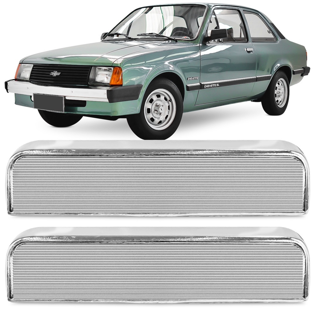 Par Maçaneta Externa Abertura de Porta Dianteira Chevette 1973 A 1993 Metal Cromado Cromada