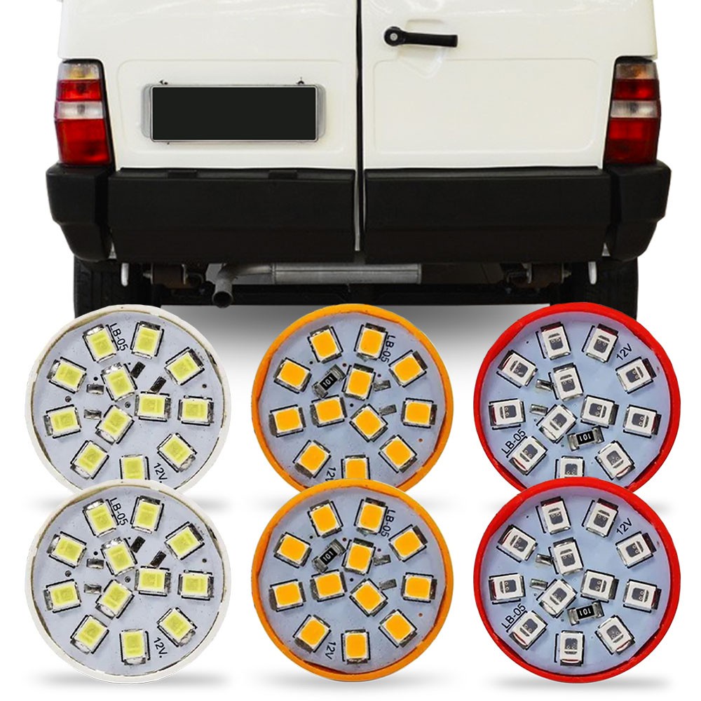 Kit 6 Lampadas de Led Para Lanterna Traseira Fiorino 2004 05 06 07 08 09 2010