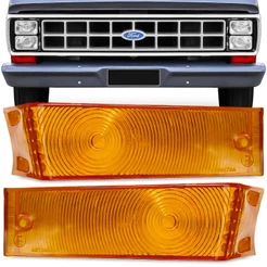 Par Lente Da Lanterna Dianteira F1000 F4000 1985 A 1991 Ambar