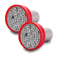 Par Lampada Led Luz Vermelha 12 Leds Lanterna Freio 1 Polo 24V 1W