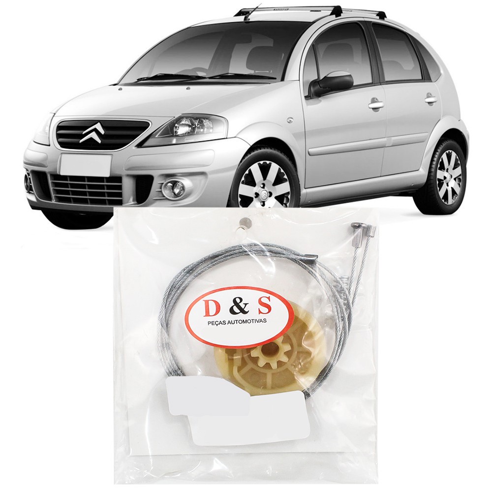 Kit Reparo Maquina Vidro Eletrico Citroen C3 2010 2011 2012 2013 Cabo Traseira
