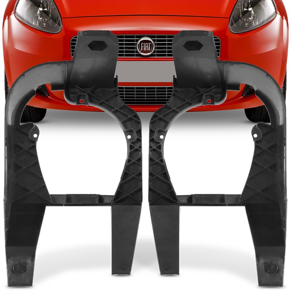 Par Suporte Farol Auxiliar Punto 07 08 09 10 11 12 Moldura Milha
