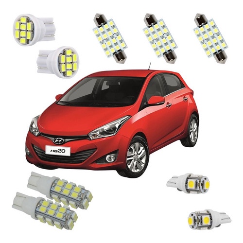 Kit Lampadas Led Super Branca Hb20s Hb20 Ré Teto Placa em Oferta na Shopee