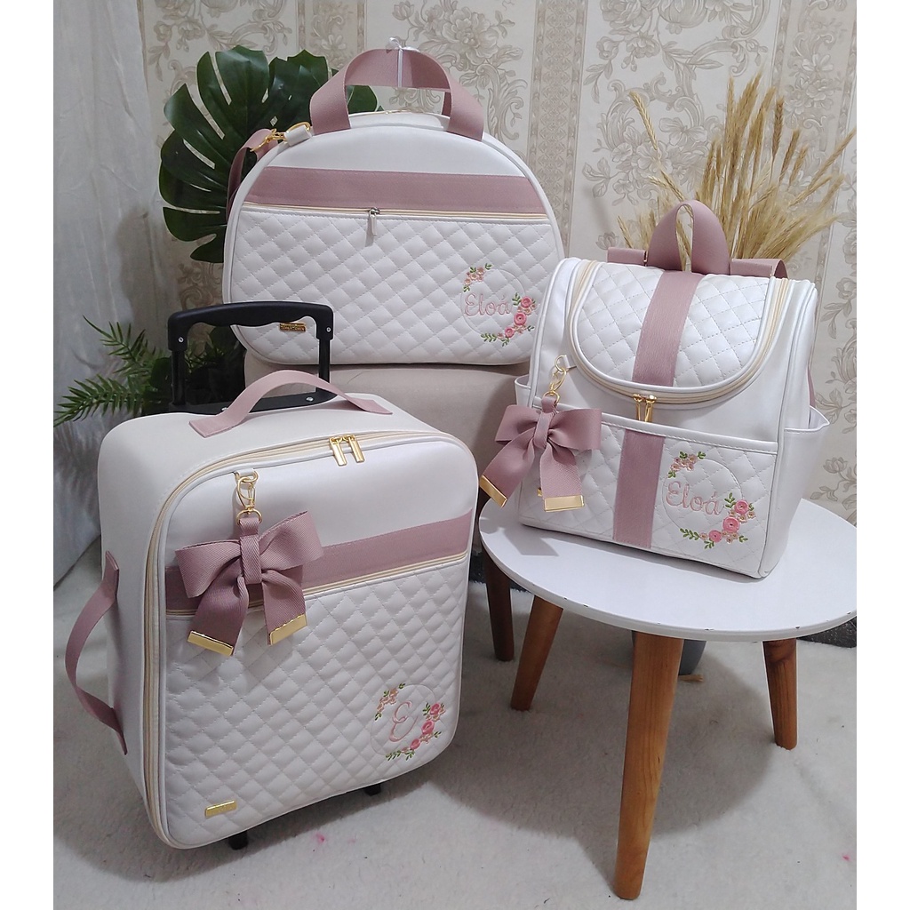 Kit bosa malade rodinhas e mochila  personalizadas