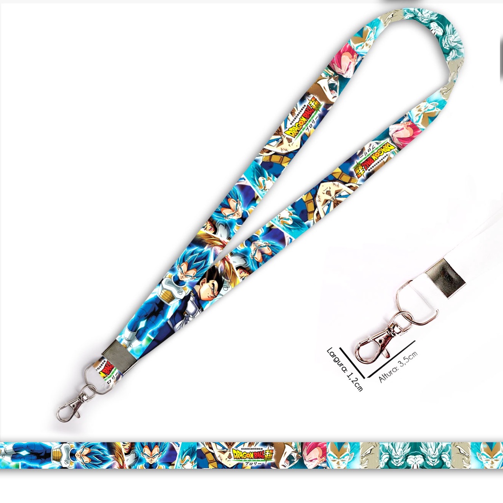 Cordão personalizado Dragon Ball Brolly para crachá ou chaveiro com Mosquete