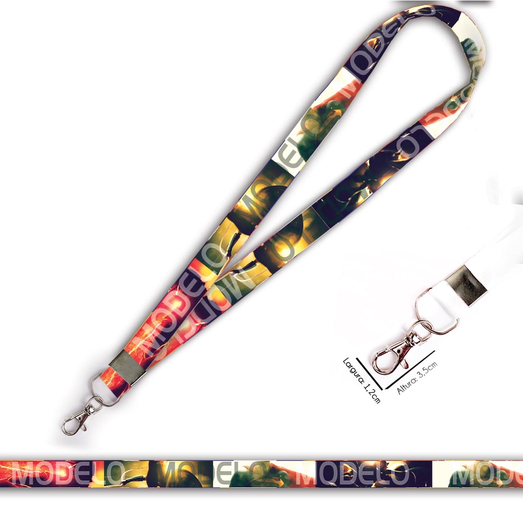 Cordão personalizado Heróis DC Comics para crachá ou chaveiro com Mosquete