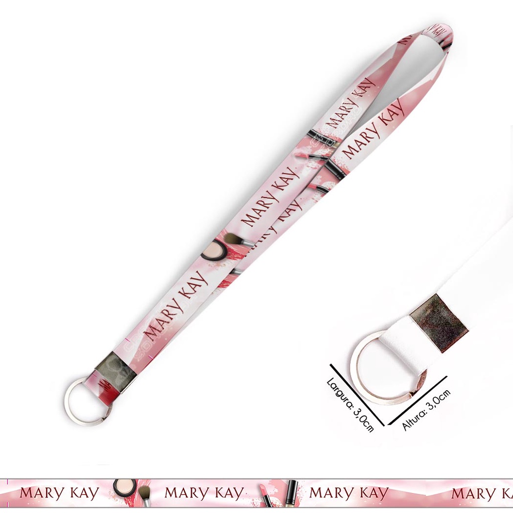 Cordão personalizado mary kay para crachá ou chaveiro com Argola