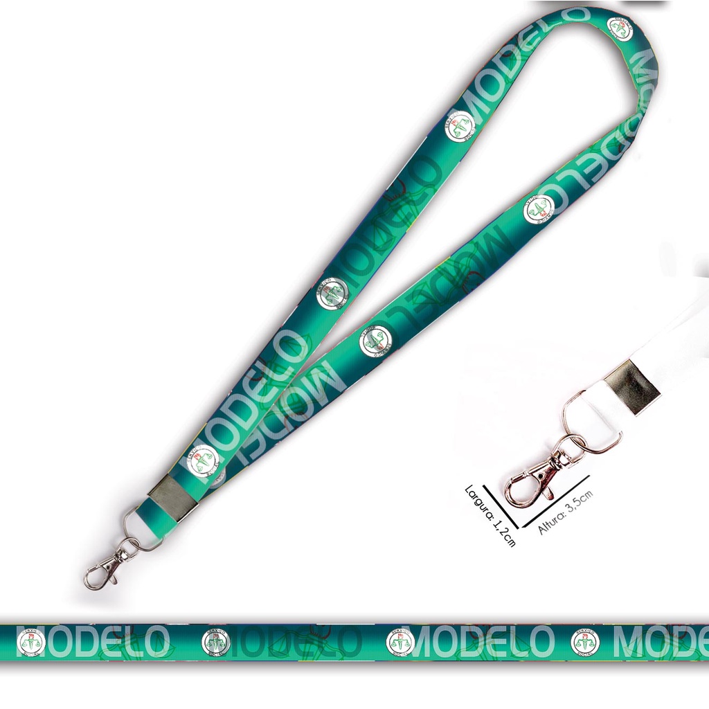 Cordão personalizado Serviço Social para crachá ou chaveiro com Mosquete