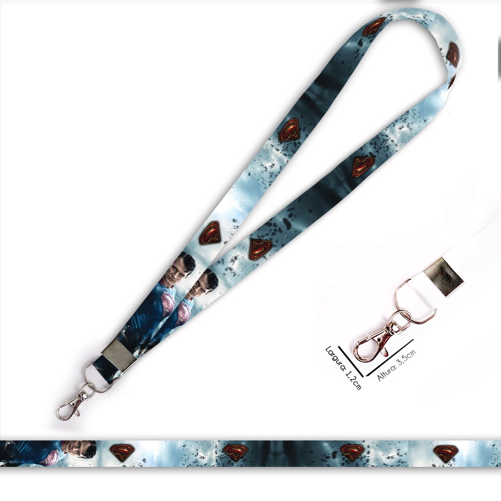 Cordão personalizado Superman O Filme para crachá ou chaveiro com Mosquete