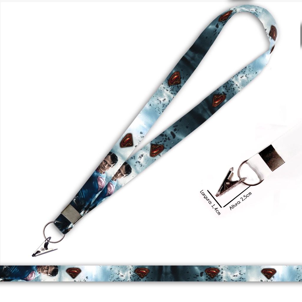 Cordão personalizado Superman O Filme para crachá ou chaveiro com Jacaré