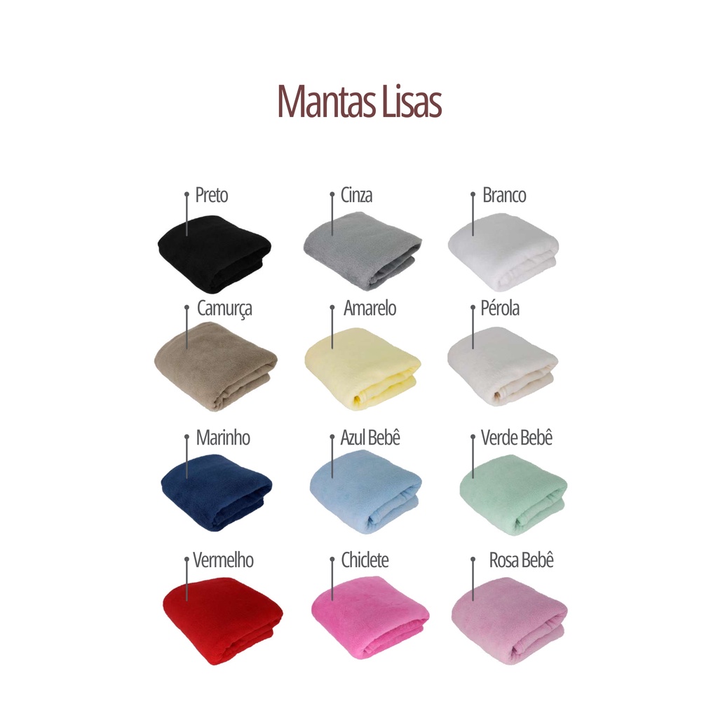 Manta confort microfibra casal 180 x 220 cm 100% poliester