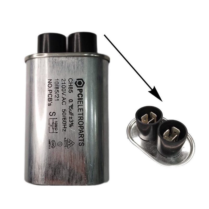 Capacitor Para Microondas 0,75uf 3 Terminais pinos largos