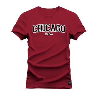 Camiseta Algodão Premium Estampada Chicago USA