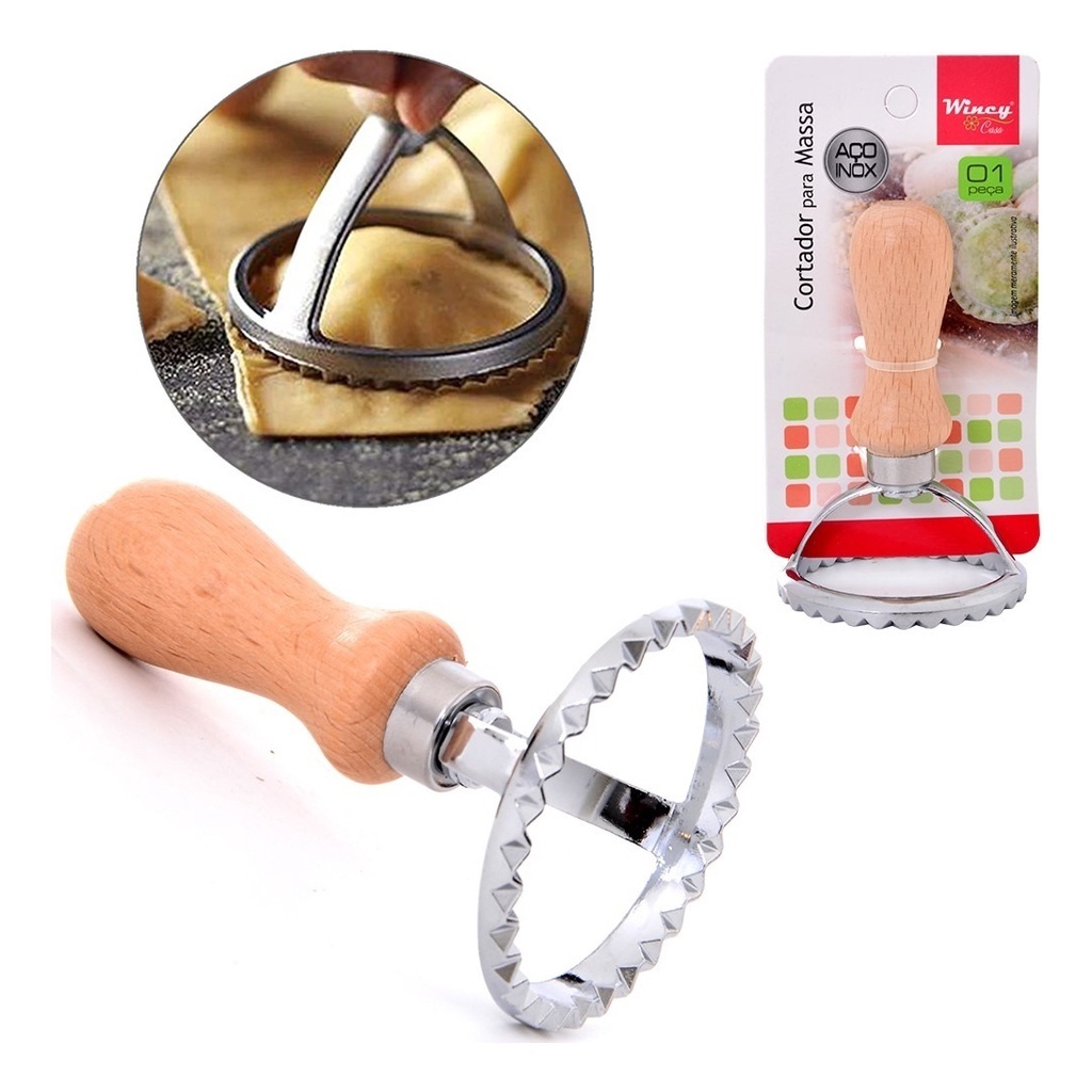 Cortador Molde Ravioli Massas Bolacha Redondo Em Inox Wincy