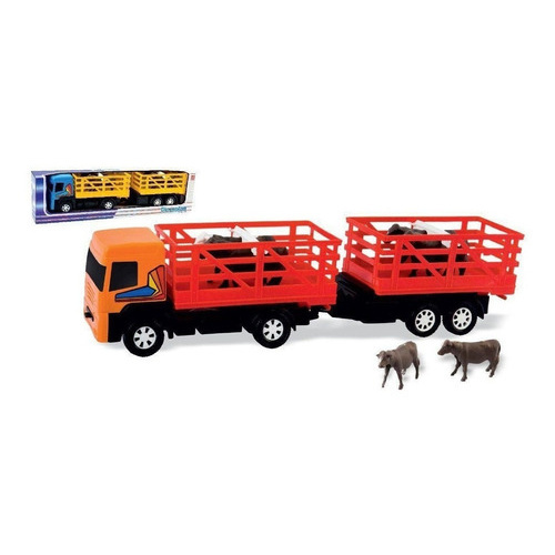 Brinquedo Caminhão Rodotrem Brinquedo Boiadeiro C/ 4 Bois - Diverplas *cores sortidas*