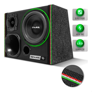 Caixa De Som Trio Shutt Subwoofer 8 Pol 400w Led Bate Forte em Oferta na Shopee