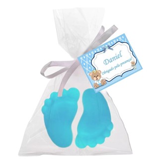 kit 40 Mini pezinhos (20 pares) lembrancinhas Azul: Sabonetes Lembrancinha para Chá de Bebe