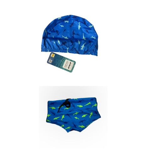 Sunga + touca praia piscina natação infantil em Oferta na Shopee